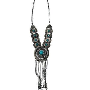 Turquoise Silver Statement Necklace